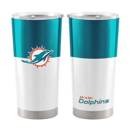 Logo Brands Miami Dolphins 20oz Colorblock Stainless Tumbler 617-S20T-11